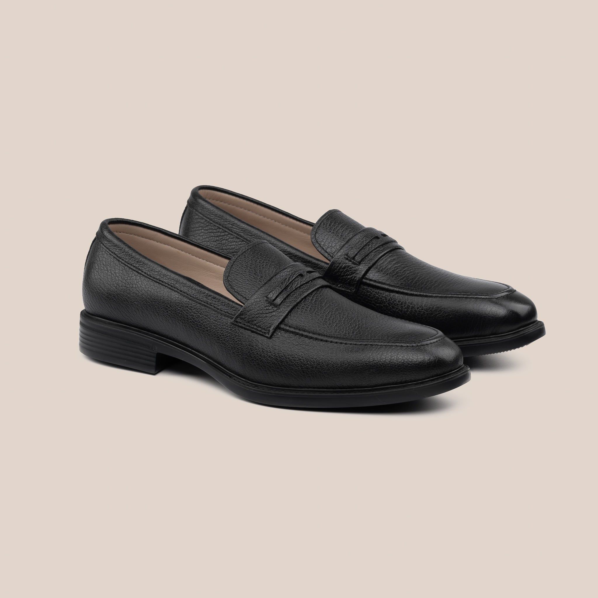  Giày Loafer Nam Trơn Đen 28MC.48 