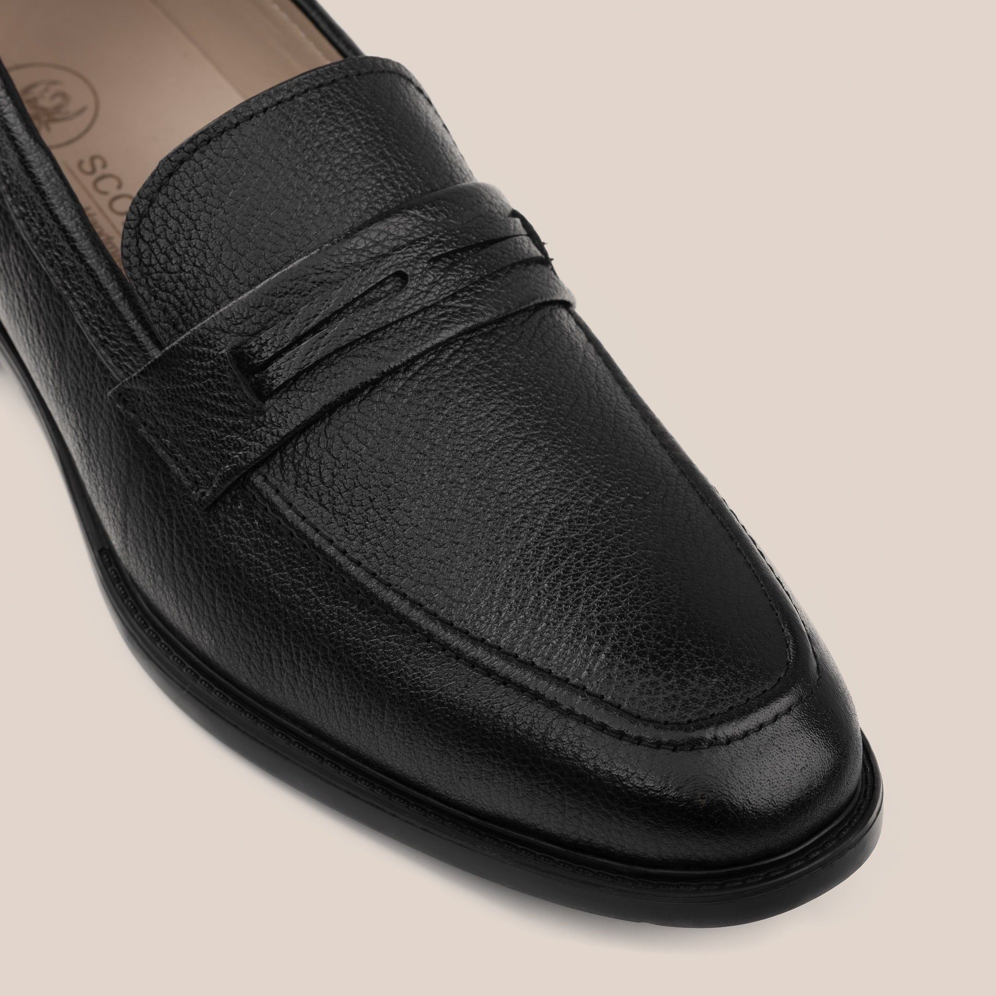  Giày Loafer Nam Trơn Đen 28MC.48 