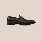  Giày Loafer Nam Vân Xanh Rêu Đen 28MC.51 