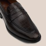  Giày Loafer Nam Vân Xanh Rêu Đen 28MC.51 