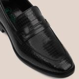  Giày Loafer Nam Bóng Vân Đen 28MC.49 