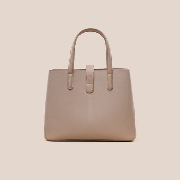  Túi Xách Nữ Da Vân Trơn Nâu 26NN.55 