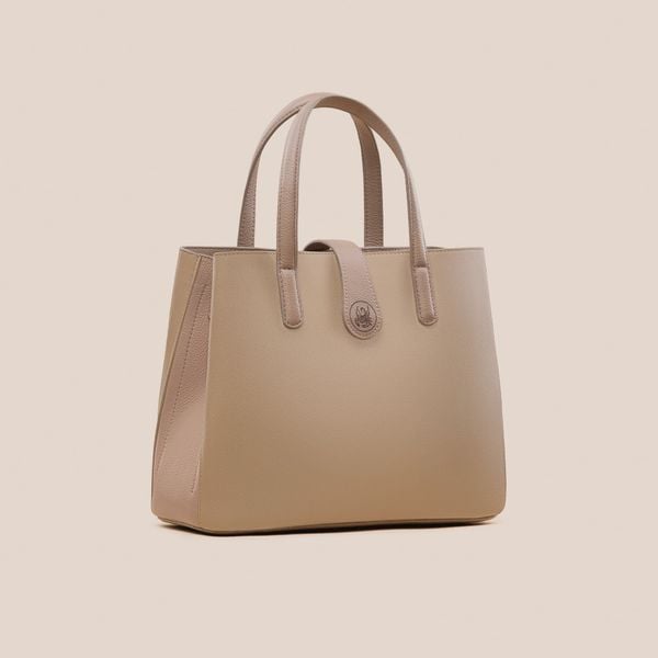  Túi Xách Nữ Da Vân Trơn Kem 26K.55 