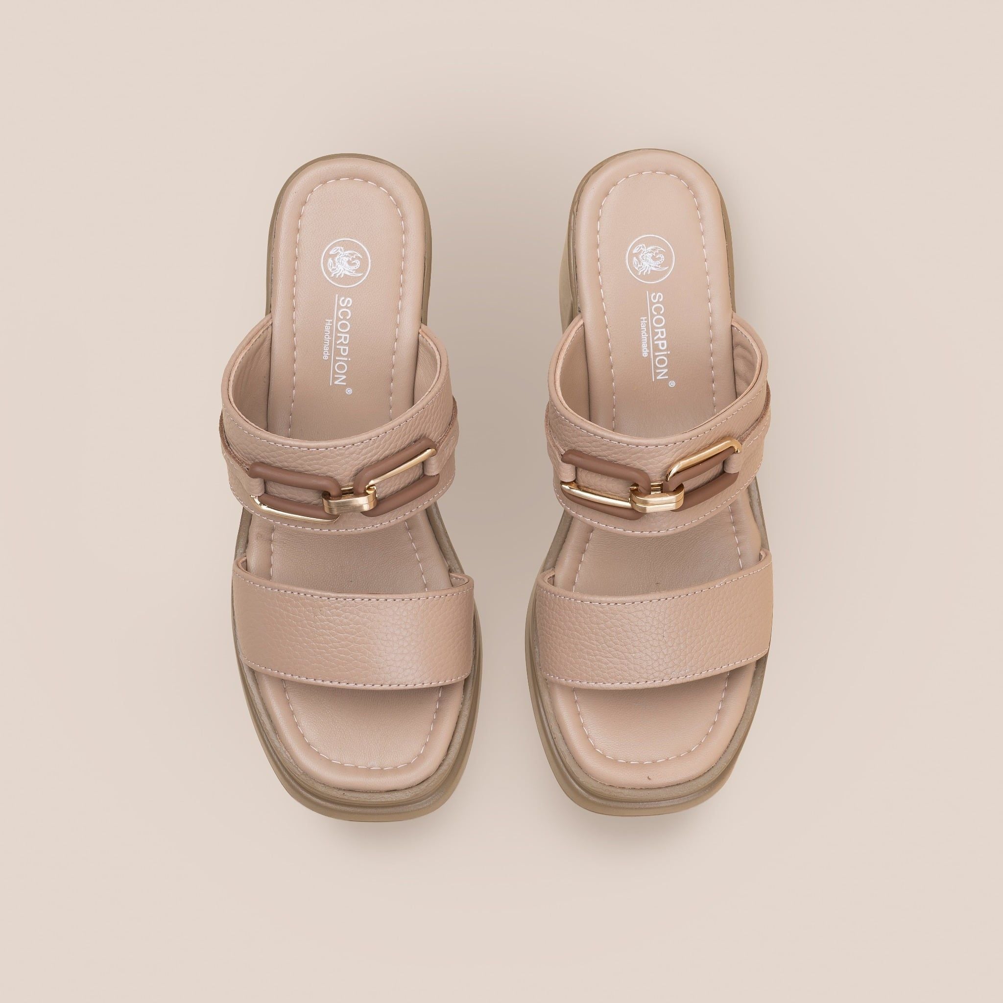  Giày Sandal Nữ Trơn Kem 19M.9 