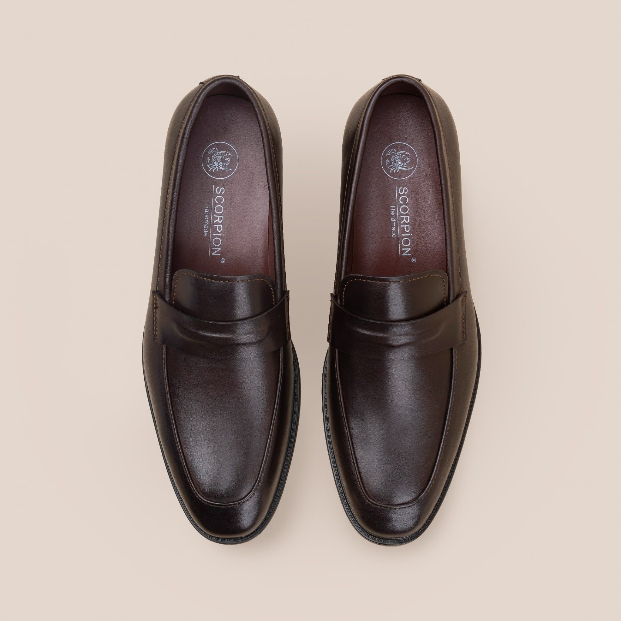  Giày Loafer Nam Trơn Nâu 28MC.68 