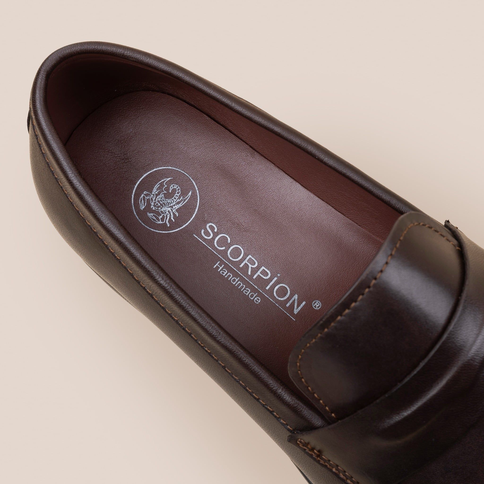  Giày Loafer Nam Trơn Nâu 28MC.68 