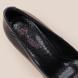  Giày Cao Gót Nữ Trơn Bóng Đen 19A.30 