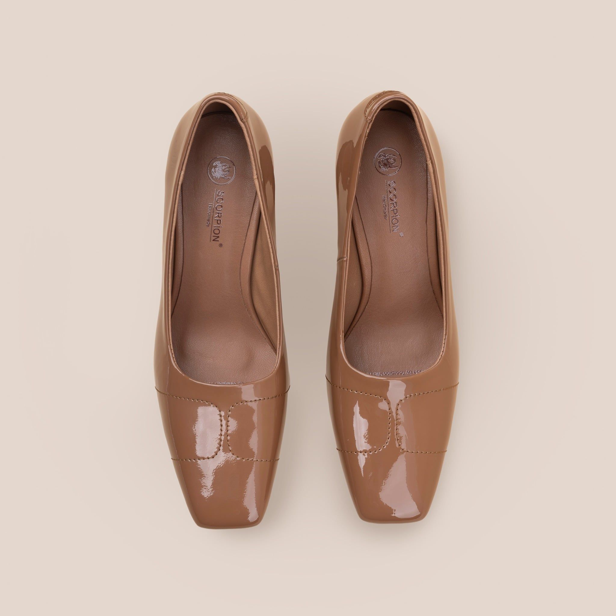  Giày Cao Gót Nữ Vân Bóng Nâu 19N.28 