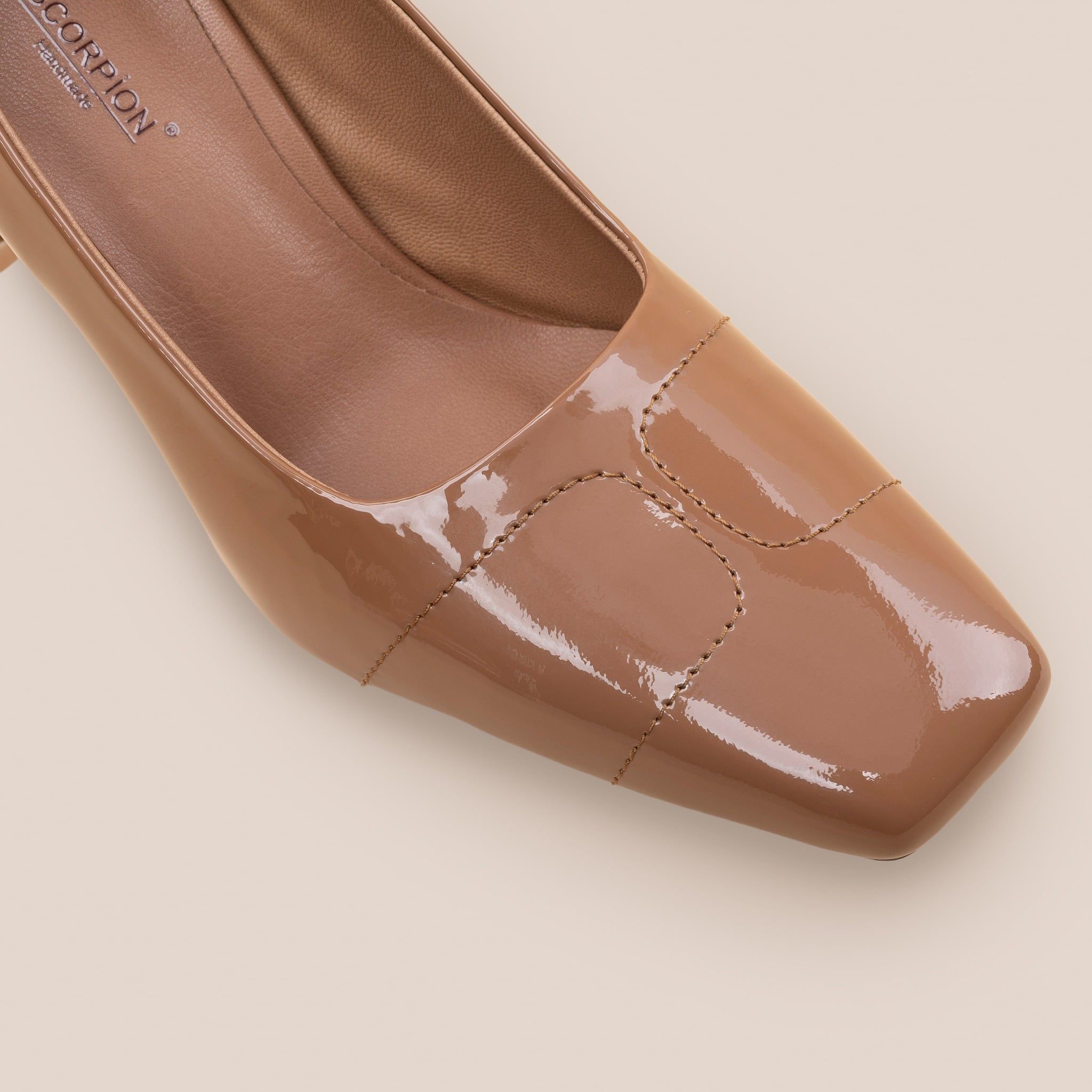  Giày Cao Gót Nữ Vân Bóng Nâu 19N.28 