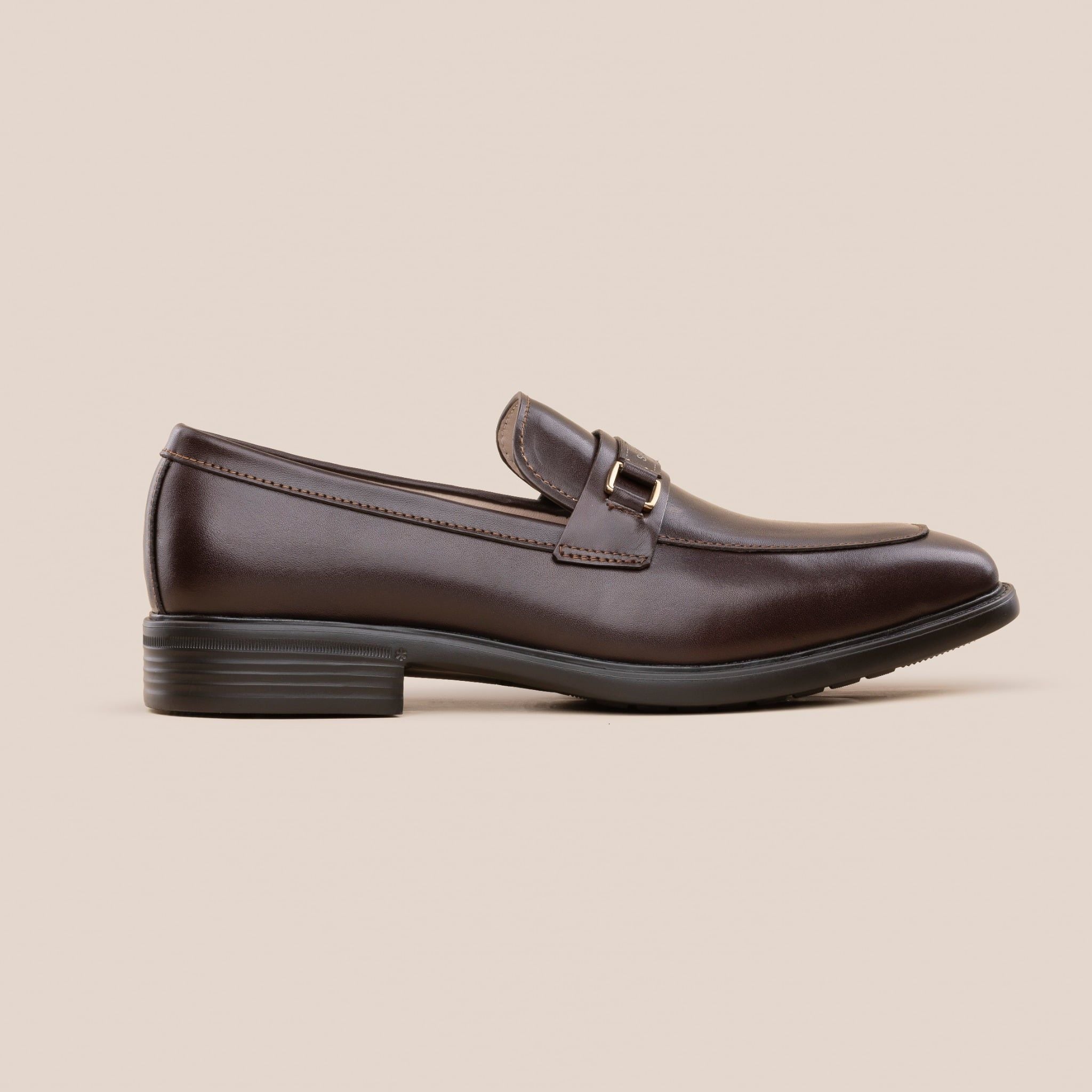  Giày Da Nam Loafer Nâu Trơn 28MC.70 