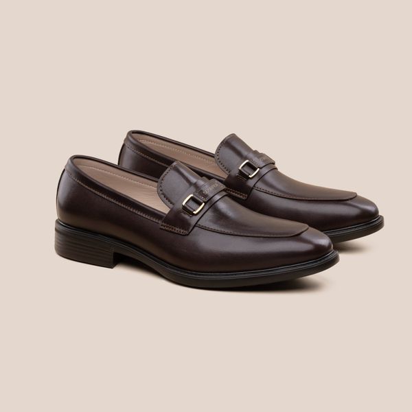  Giày Da Nam Loafer Nâu Trơn 28MC.70 