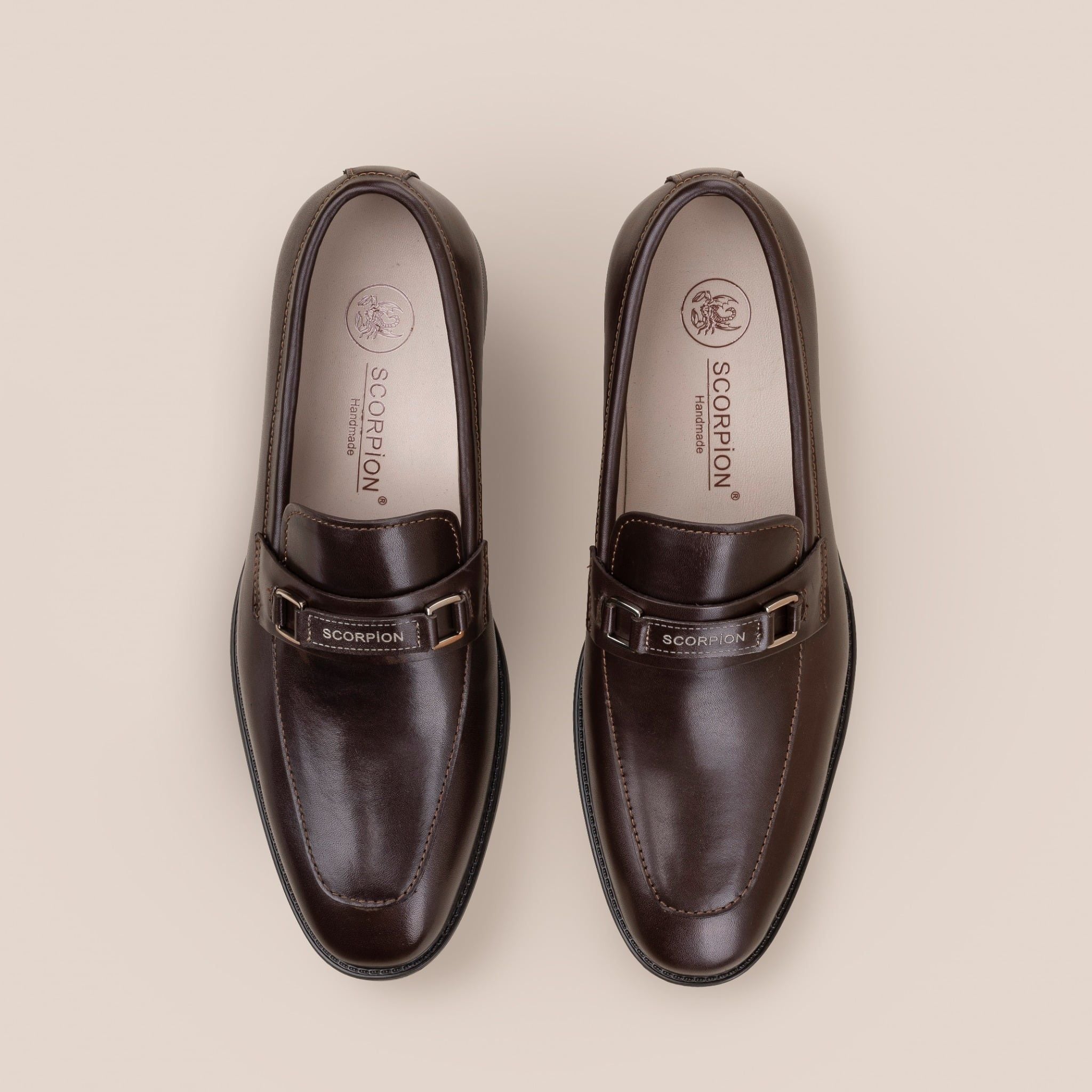  Giày Da Nam Loafer Nâu Trơn 28MC.70 