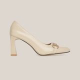  Giày Cao Gót Nữ Trơn Bóng Trắng 19N.22 