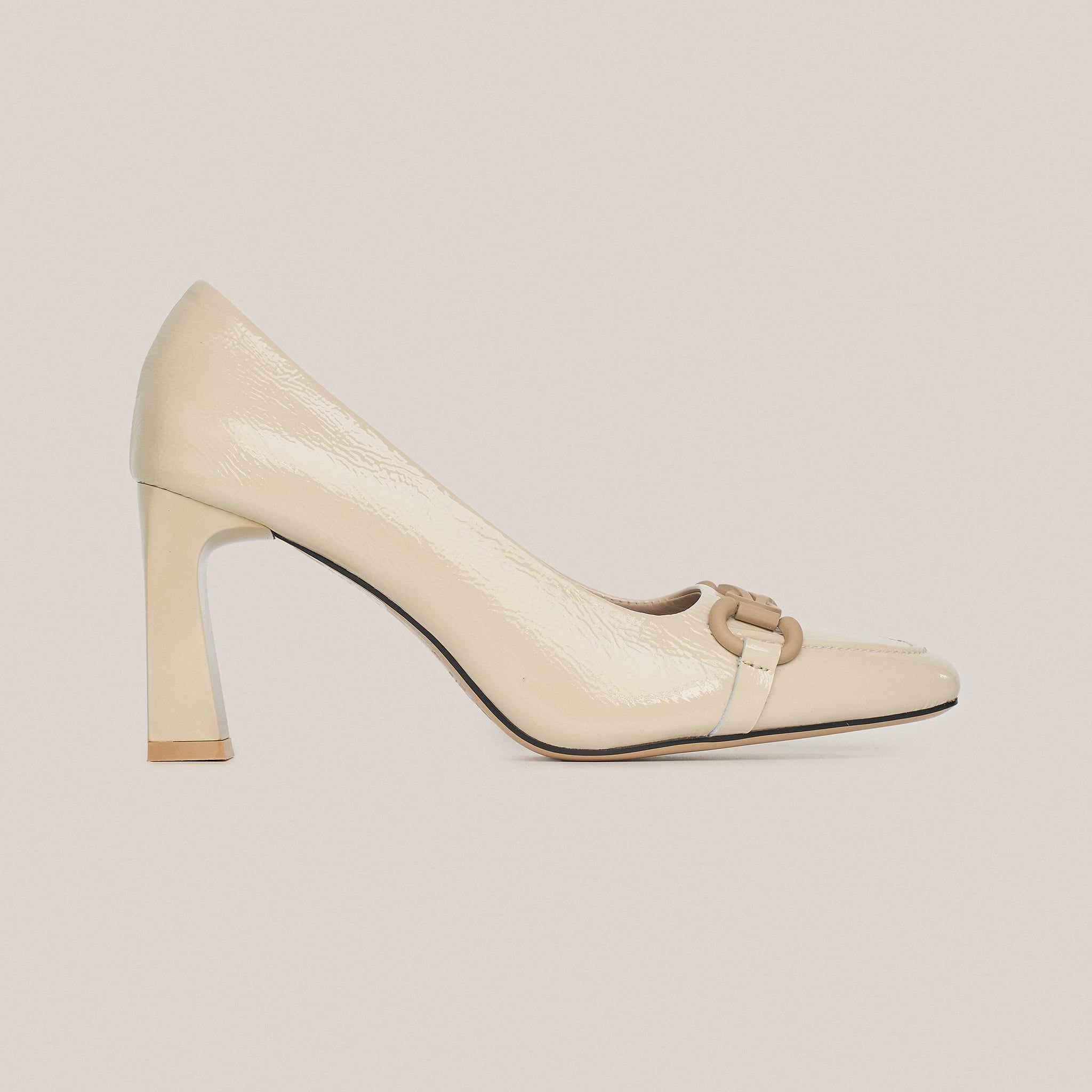  Giày Cao Gót Nữ Trơn Bóng Trắng 19N.22 