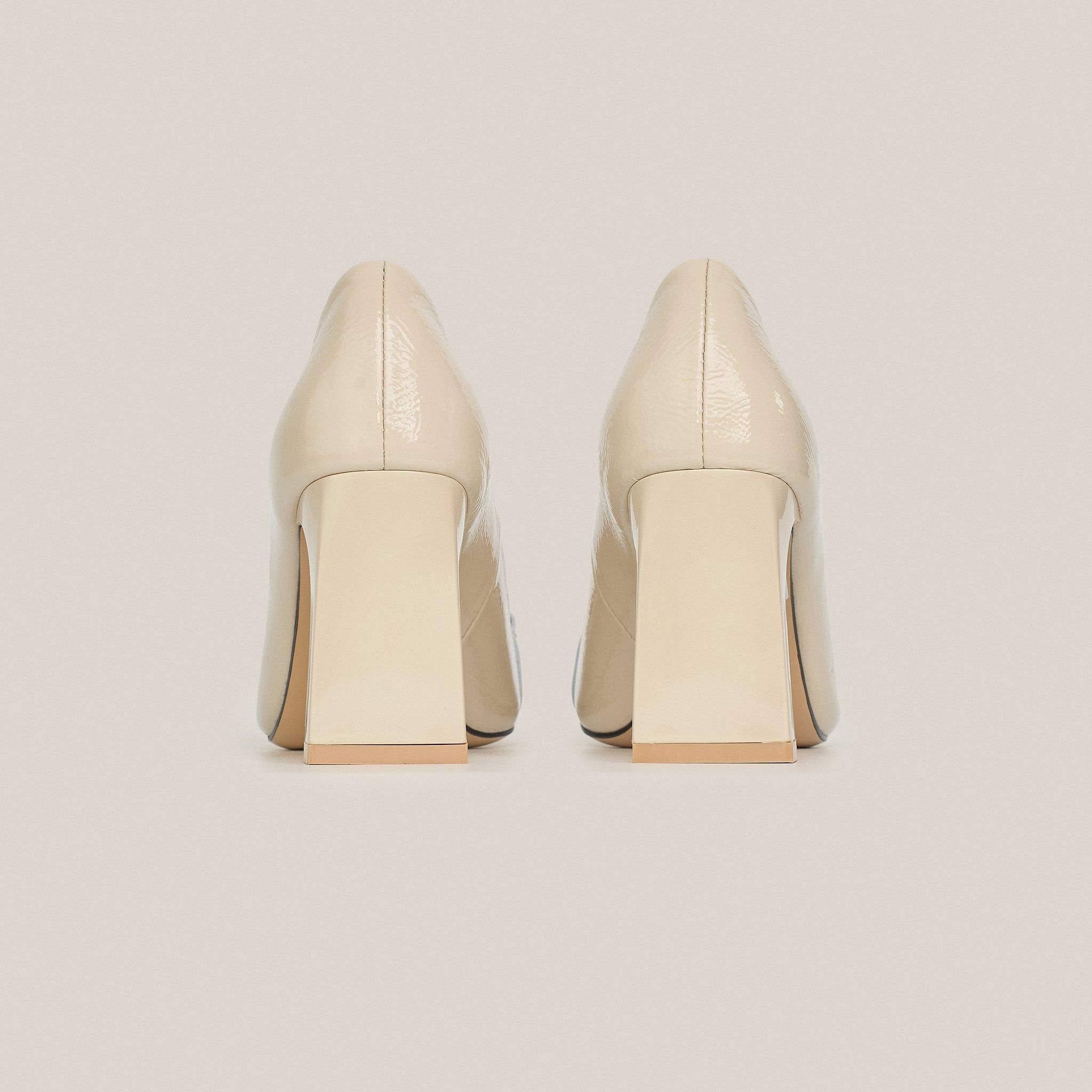  Giày Cao Gót Nữ Trơn Bóng Trắng 19N.22 