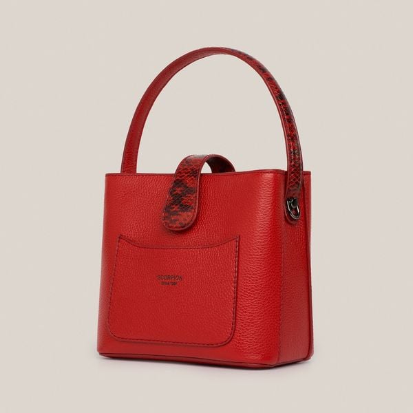  Túi Xách Nữ Da Vân Trơn Đỏ 26.216 