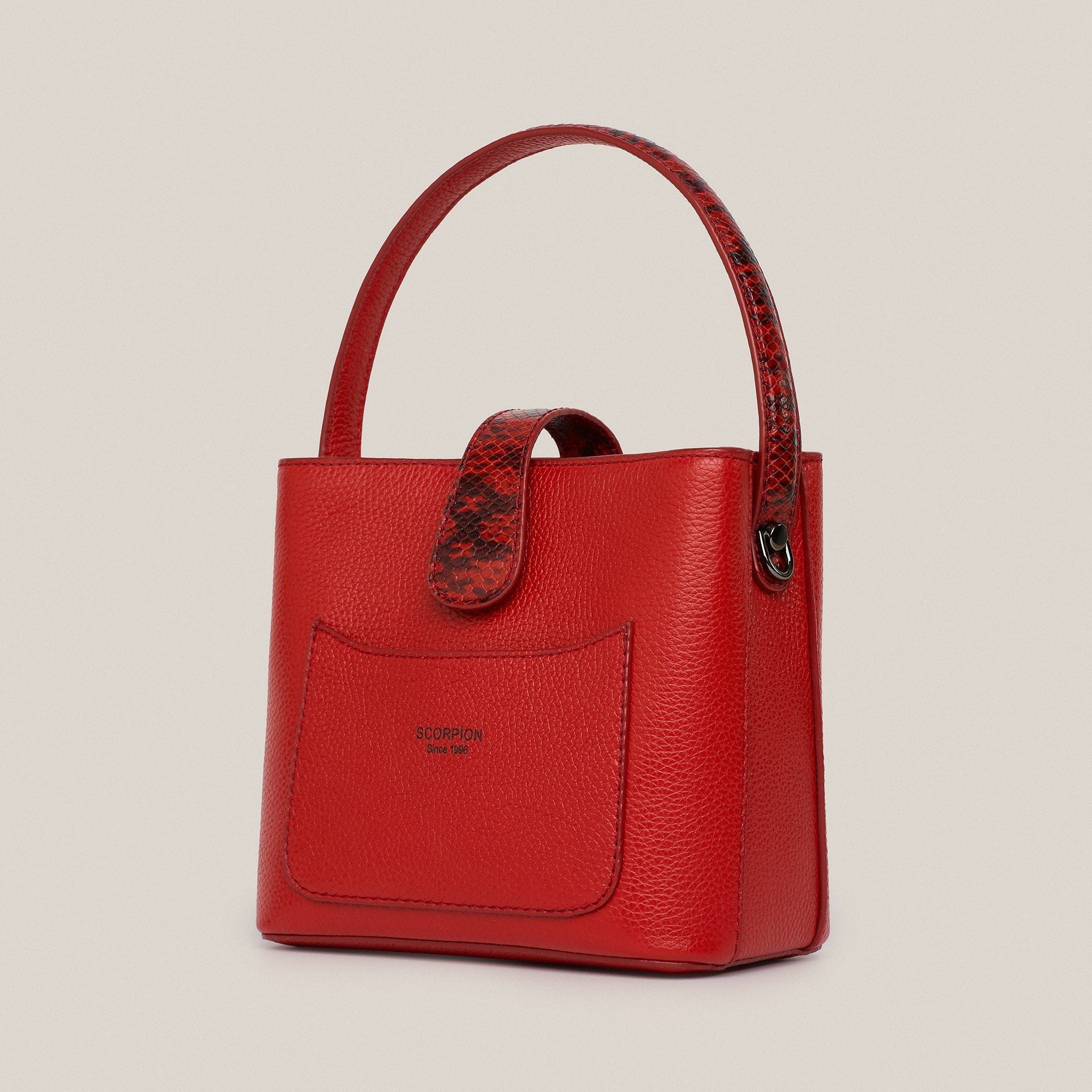  Túi Xách Nữ Da Vân Trơn Đỏ 26.216 