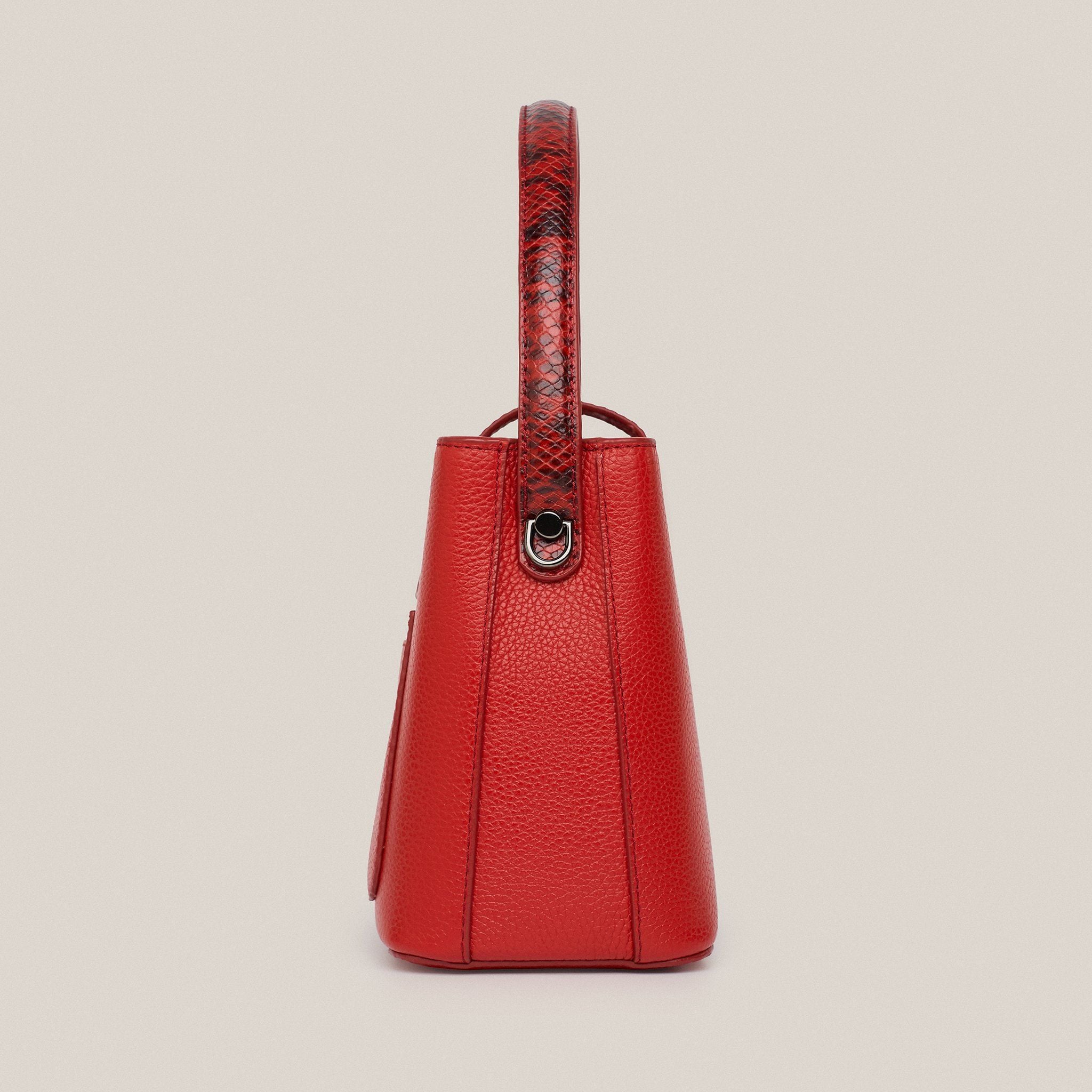  Túi Xách Nữ Da Vân Trơn Đỏ 26.216 