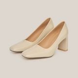  Giày Cao Gót Nữ Trơn Bóng Trắng 19N.20 