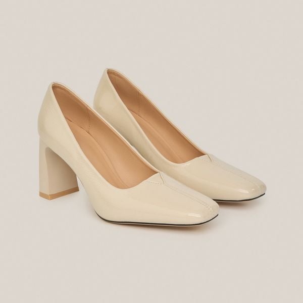  Giày Cao Gót Nữ Trơn Bóng Trắng 19N.20 