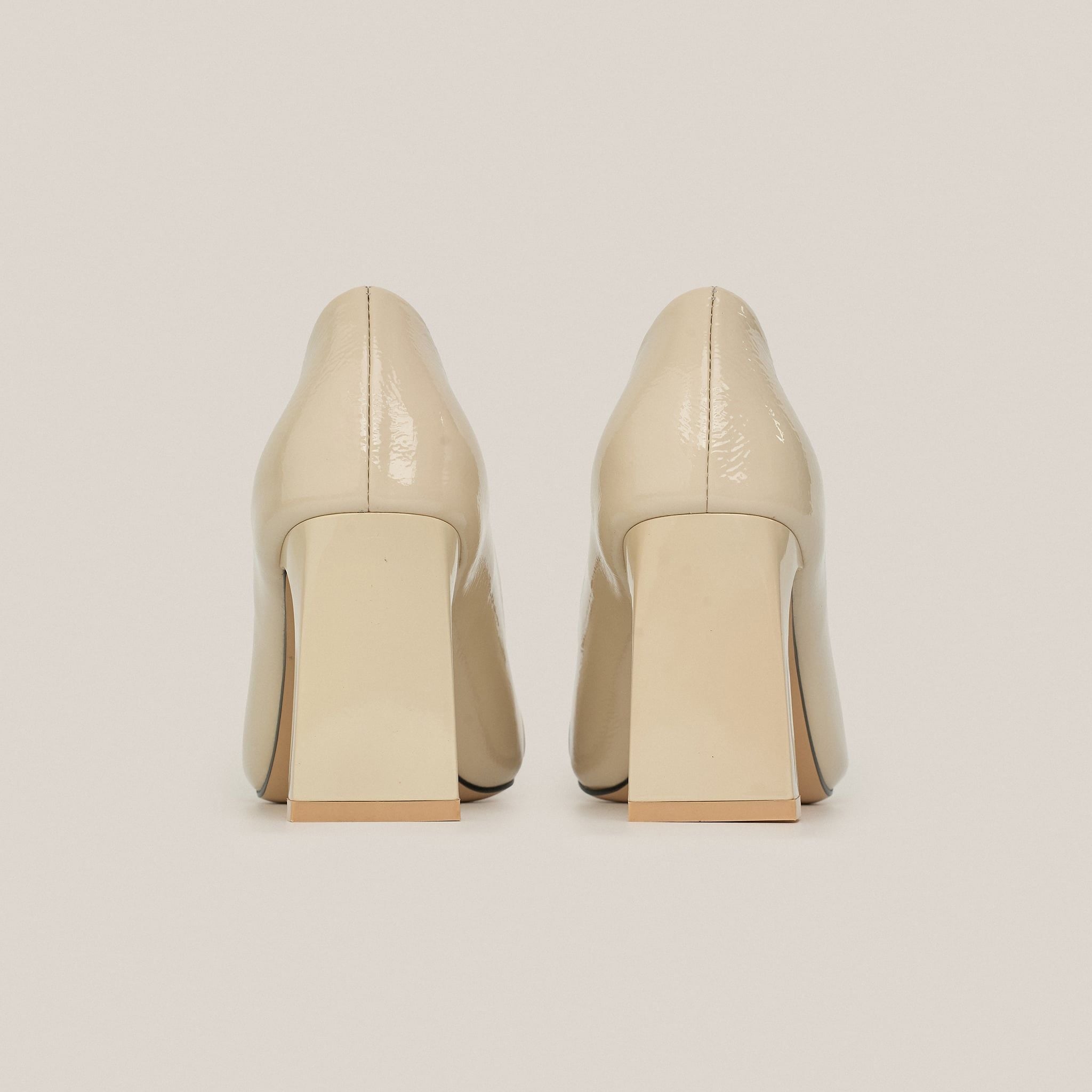  Giày Cao Gót Nữ Trơn Bóng Trắng 19N.21 