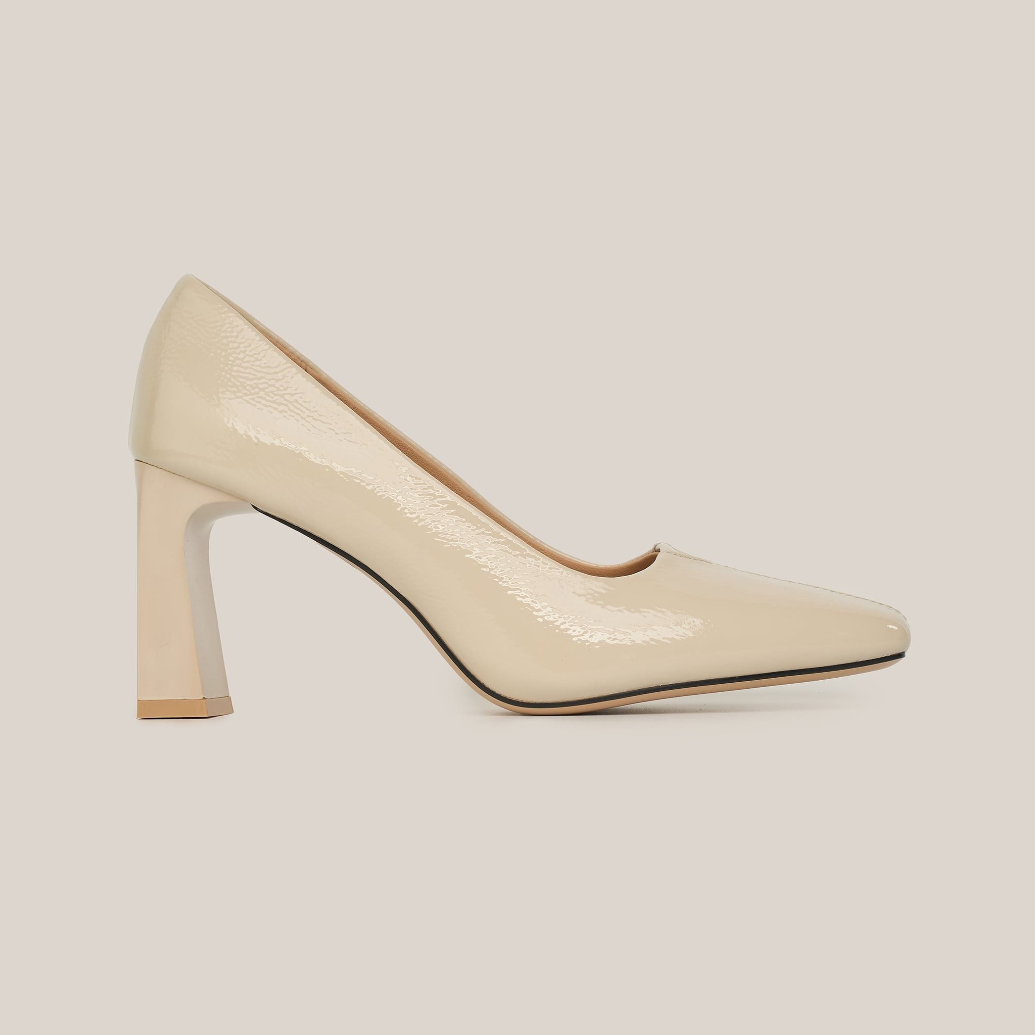  Giày Cao Gót Nữ Trơn Bóng Trắng 19N.20 