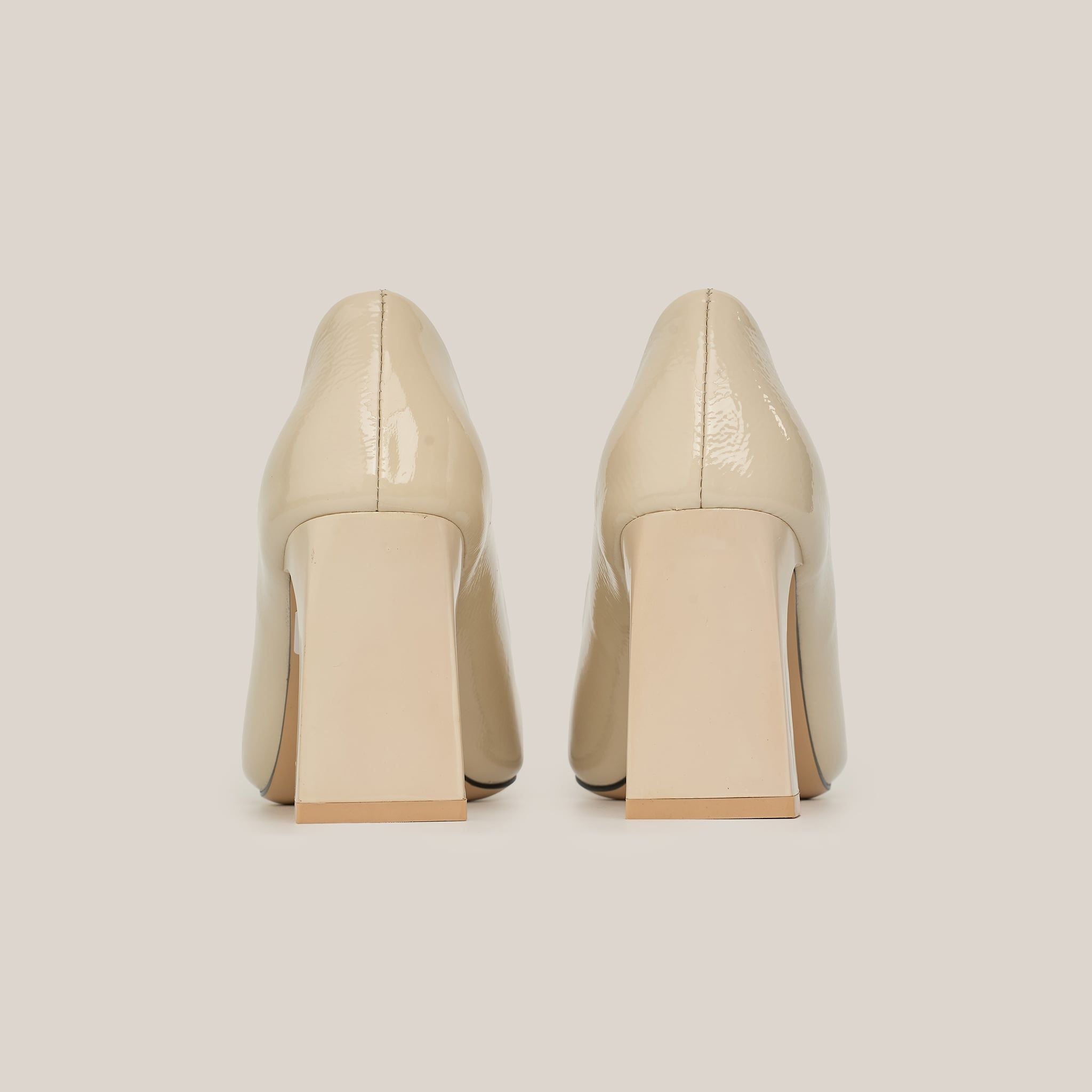  Giày Cao Gót Nữ Trơn Bóng Trắng 19N.20 