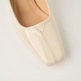  Giày Cao Gót Nữ Trơn Bóng Trắng 19N.20 