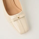  Giày Cao Gót Nữ Trơn Bóng Trắng 19N.21 