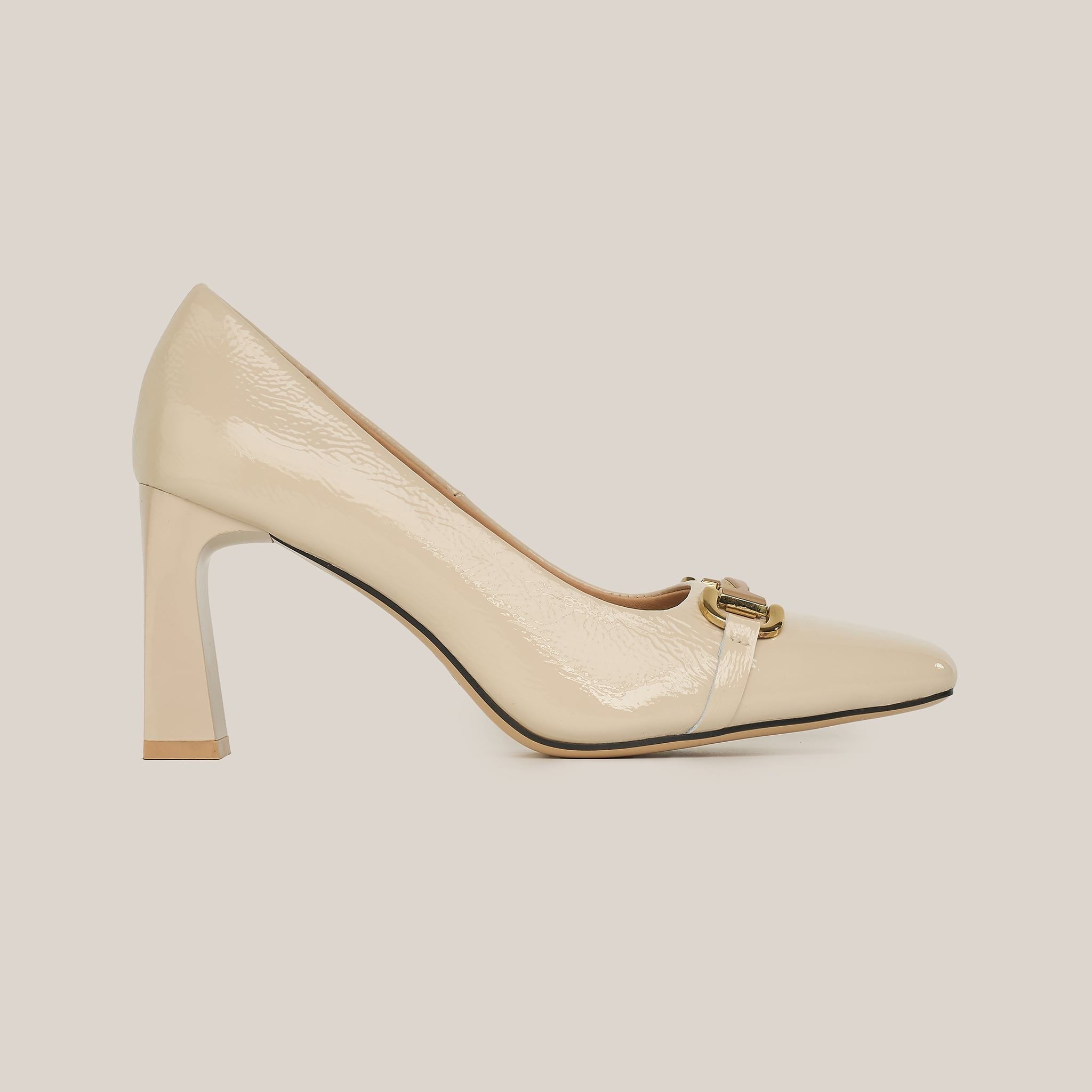  Giày Cao Gót Nữ Trơn Bóng Trắng 19N.19 