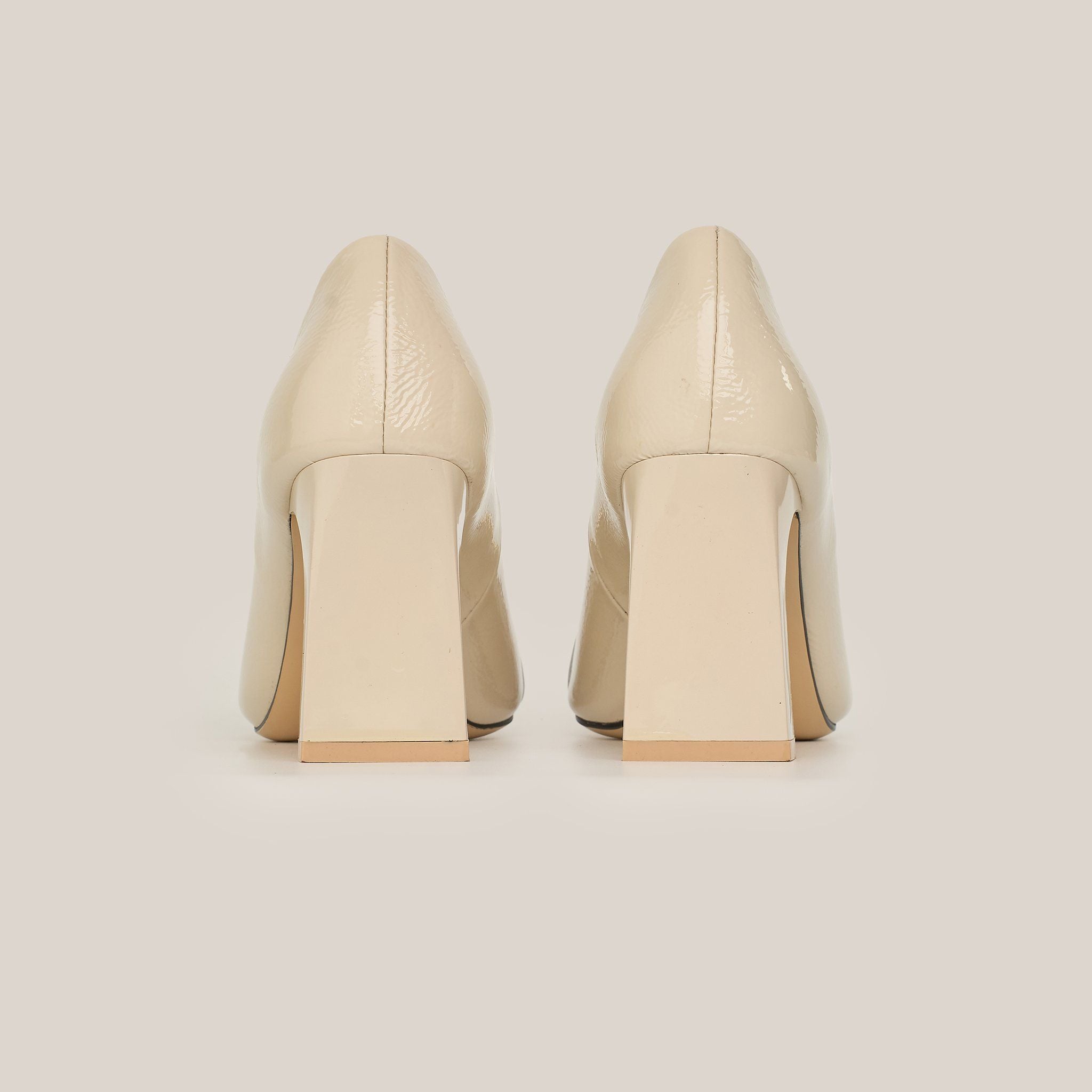  Giày Cao Gót Nữ Trơn Bóng Trắng 19N.19 