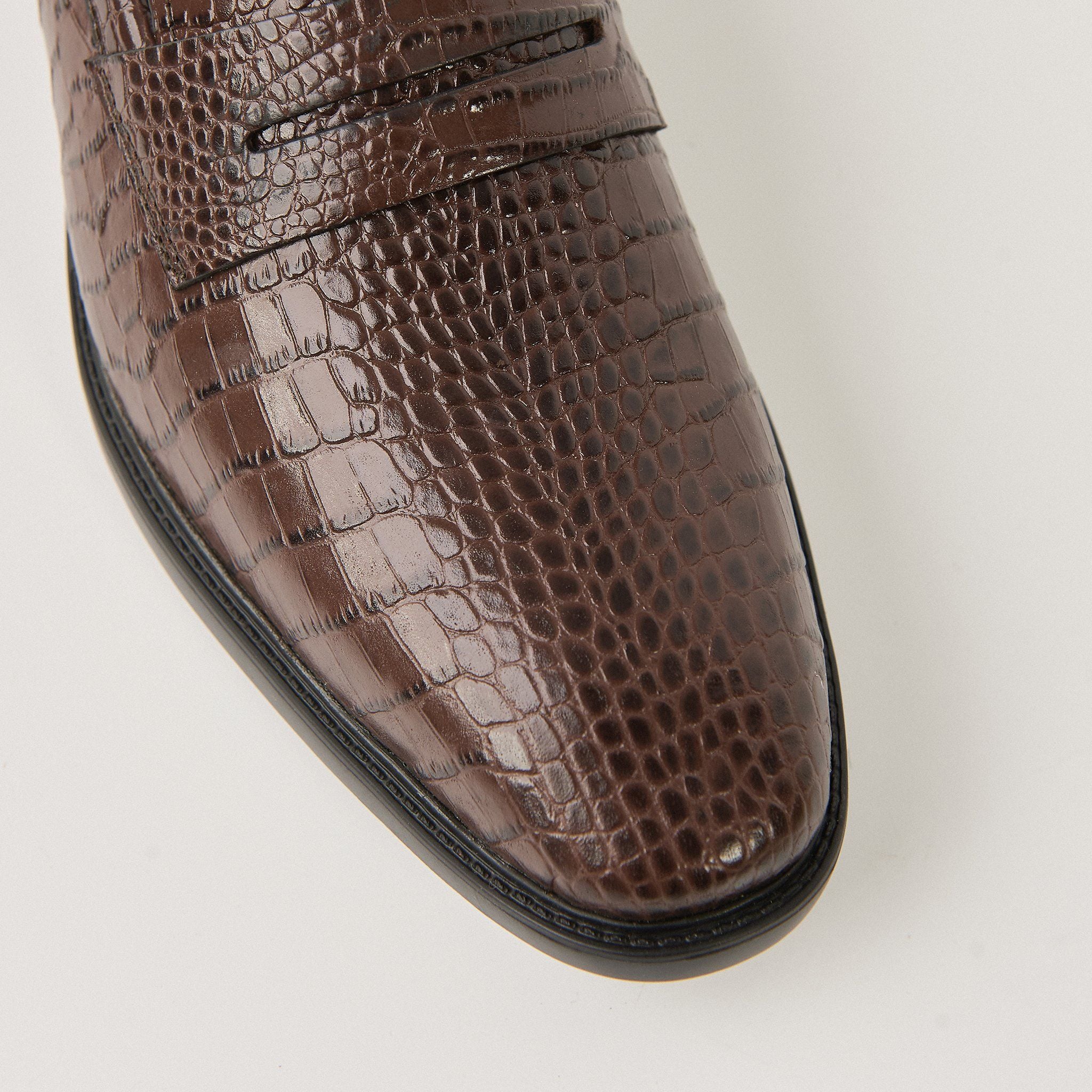  Giày Loafer Nam Vân Nâu 28MC.37 