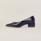  Giày Cao Gót Nữ Trơn Bóng Xanh Tím Than 19I.1 