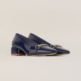  Giày Cao Gót Nữ Trơn Bóng Xanh Tím Than 19I.1 