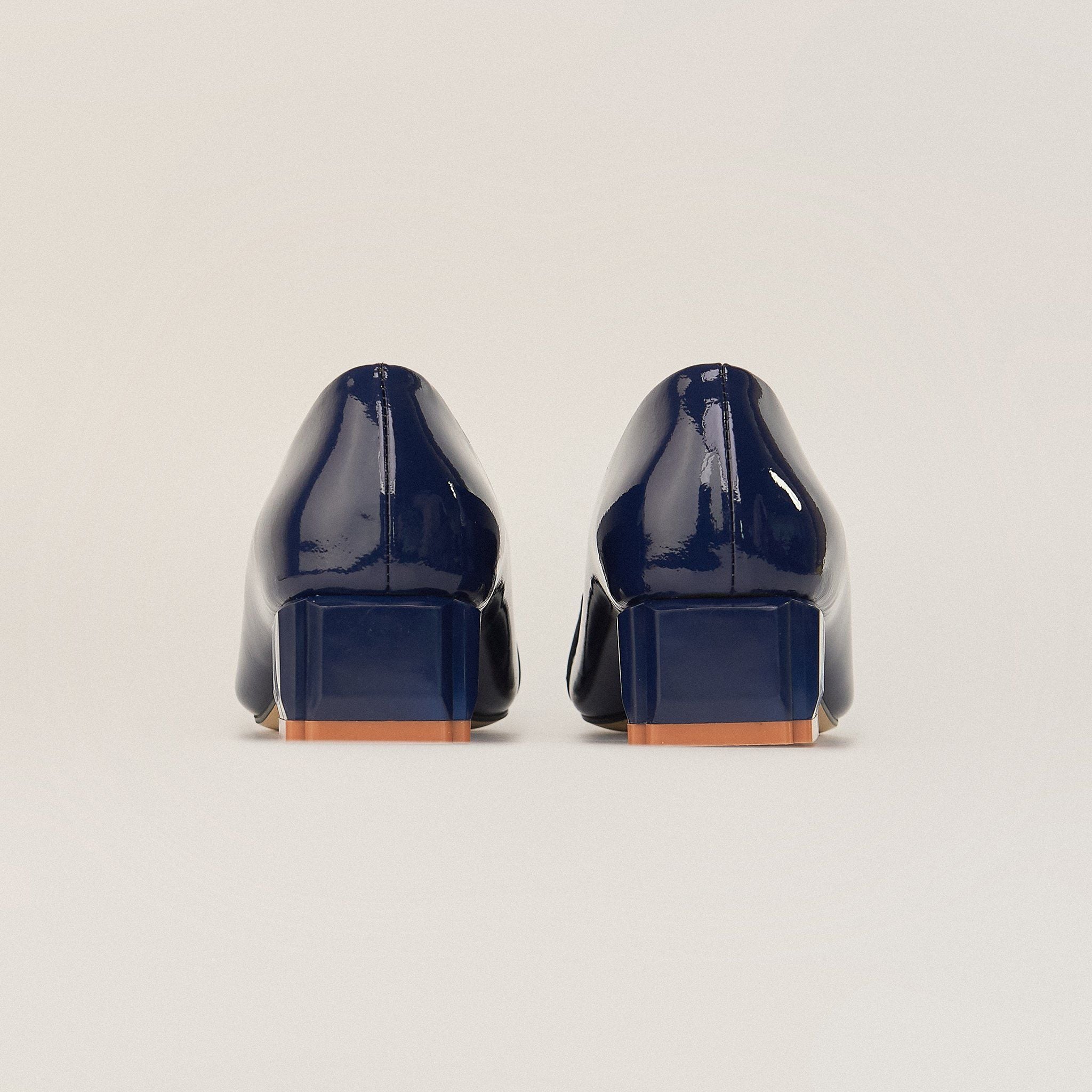  Giày Cao Gót Nữ Trơn Bóng Xanh Tím Than 19I.1 