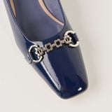  Giày Cao Gót Nữ Trơn Bóng Xanh Tím Than 19I.1 