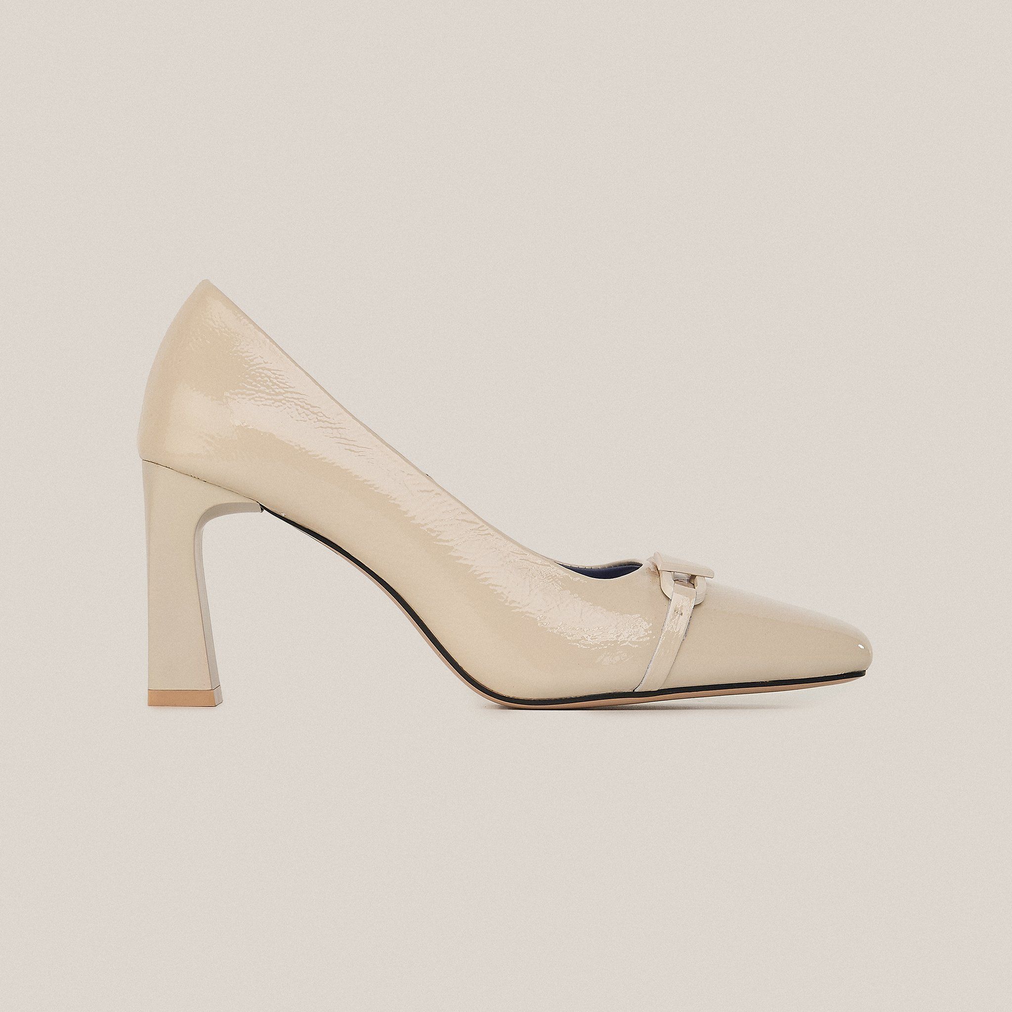  Giày Cao Gót Nữ Trơn Kem 19N.17 