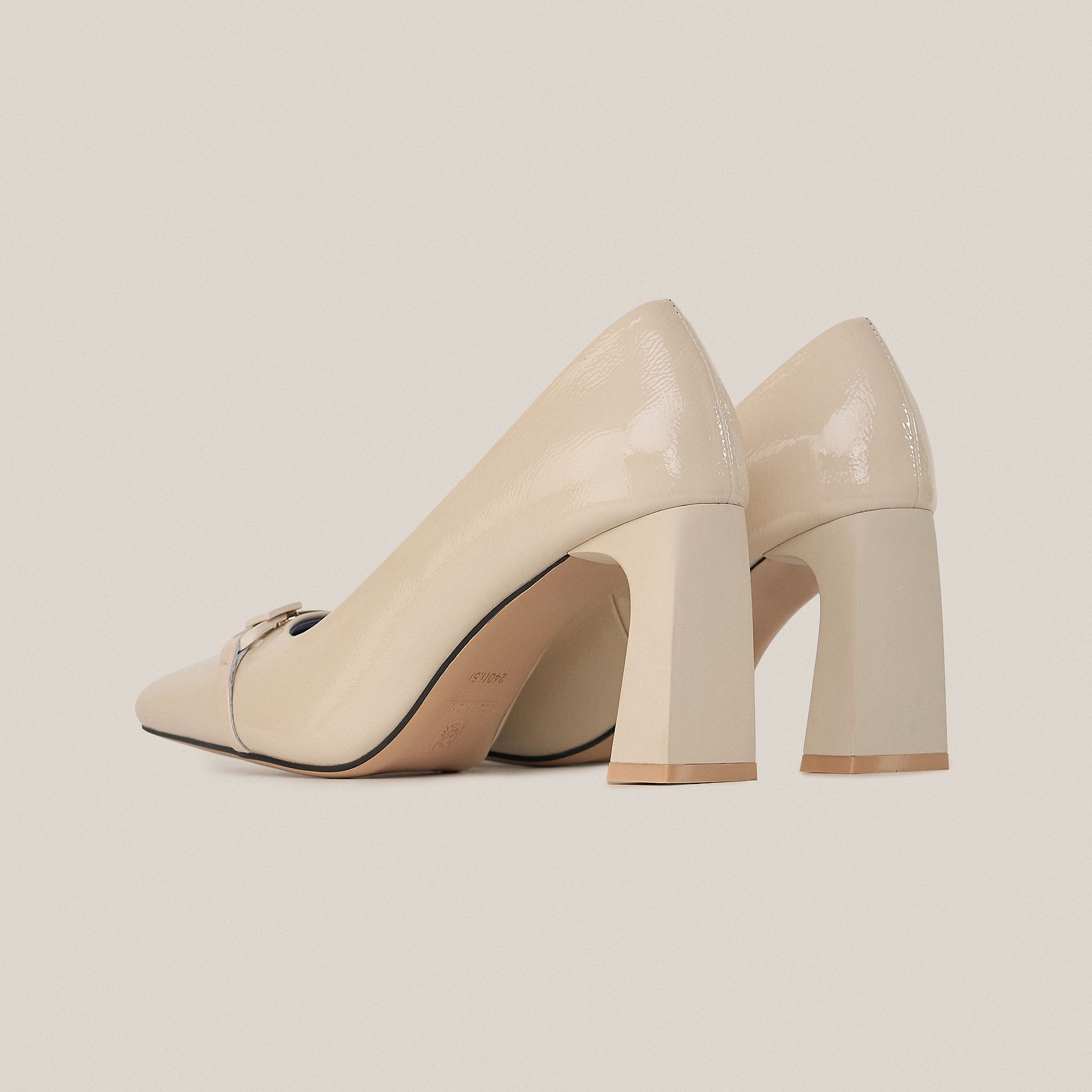  Giày Cao Gót Nữ Trơn Kem 19N.17 