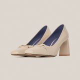  Giày Cao Gót Nữ Trơn Kem 19N.17 