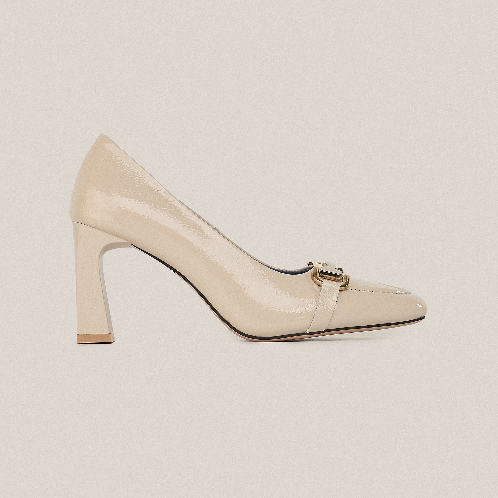  Giày Cao Gót Nữ Trơn Kem 19N.18 