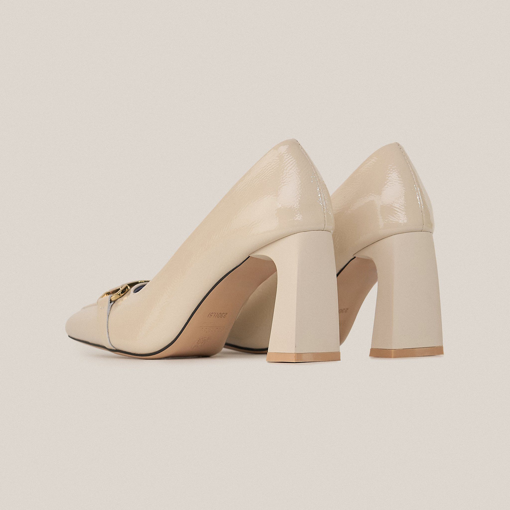  Giày Cao Gót Nữ Trơn Kem 19N.18 