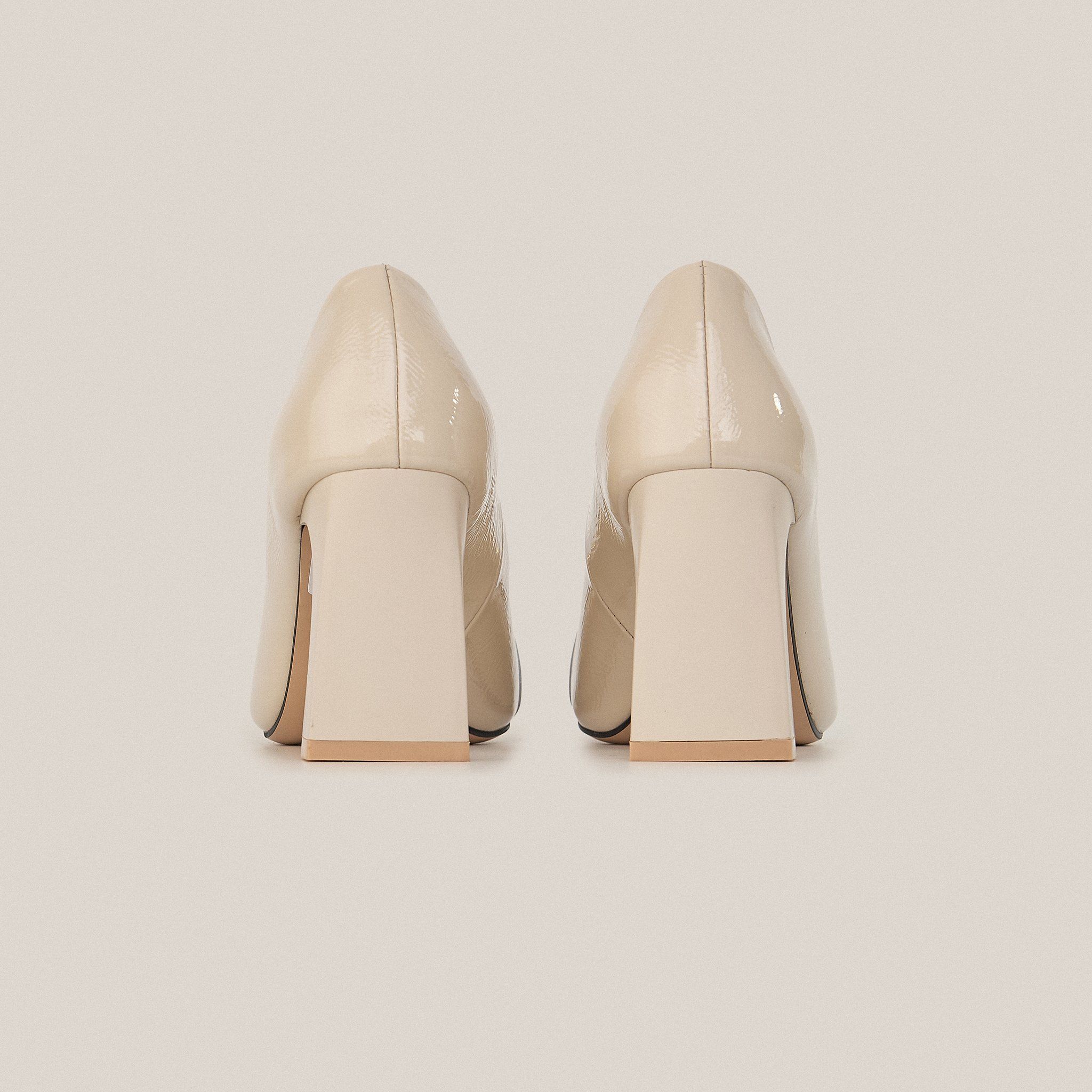  Giày Cao Gót Nữ Trơn Kem 19N.18 