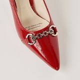  Giày Cao Gót Nữ Trơn Bóng Đỏ 19V.9 