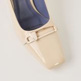  Giày Cao Gót Nữ Trơn Kem 19N.17 