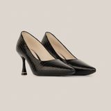  Giày Cao Gót Nữ Bóng Vân Đen 19V.6 