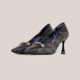  Giày Cao Gót Nữ Vân Xanh 19V.2 