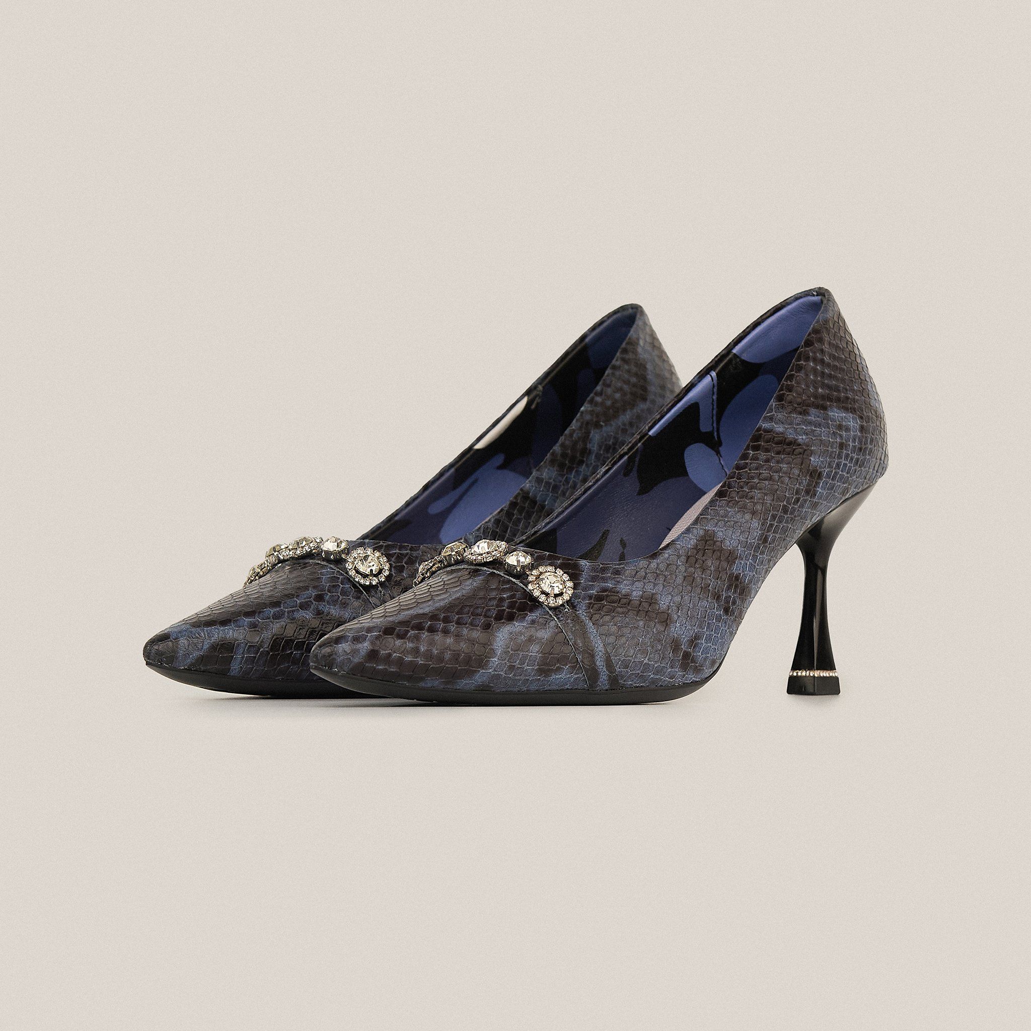  Giày Cao Gót Nữ Vân Xanh 19V.2 