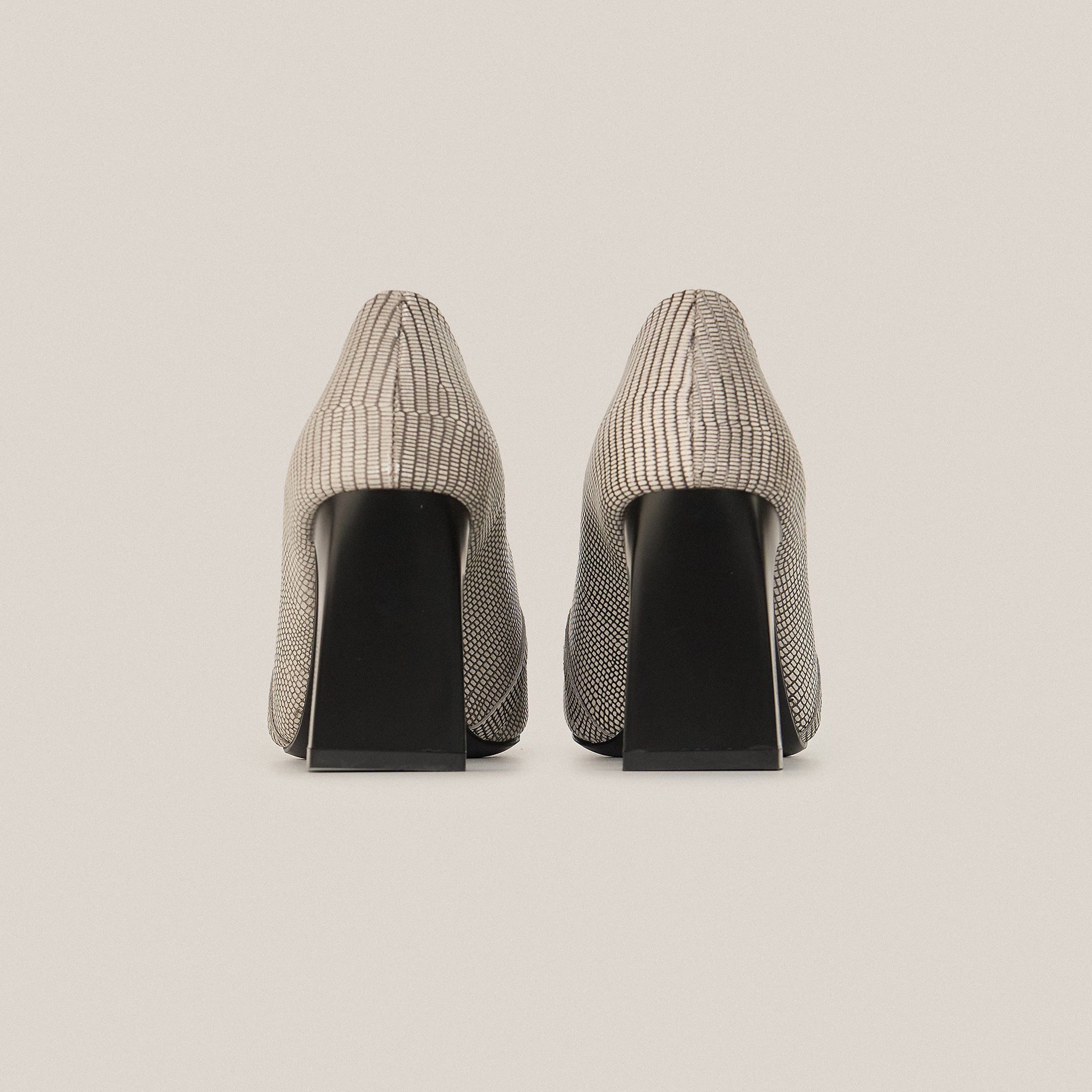  Giày Cao Gót Nữ Vân Kỳ Đà Trắng 19A.12 