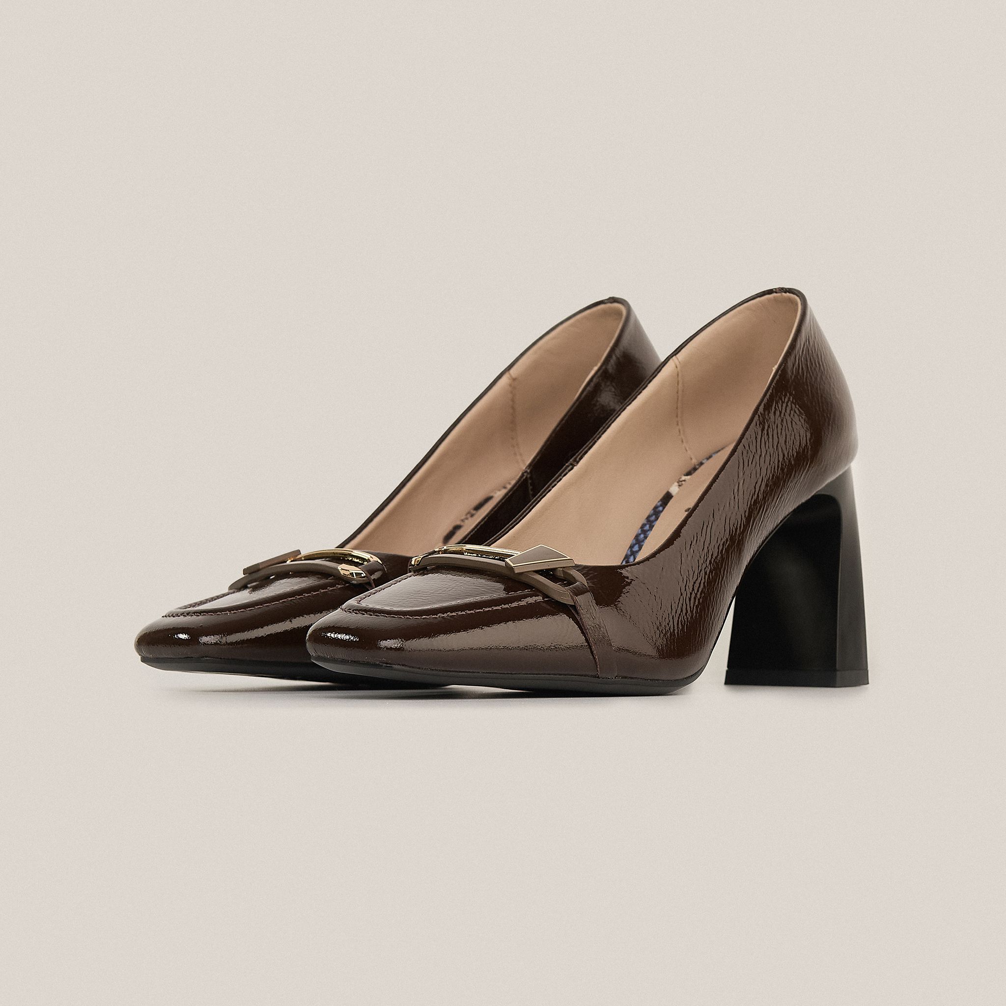  Giày Cao Gót Nữ Trơn Nâu 19A.9 