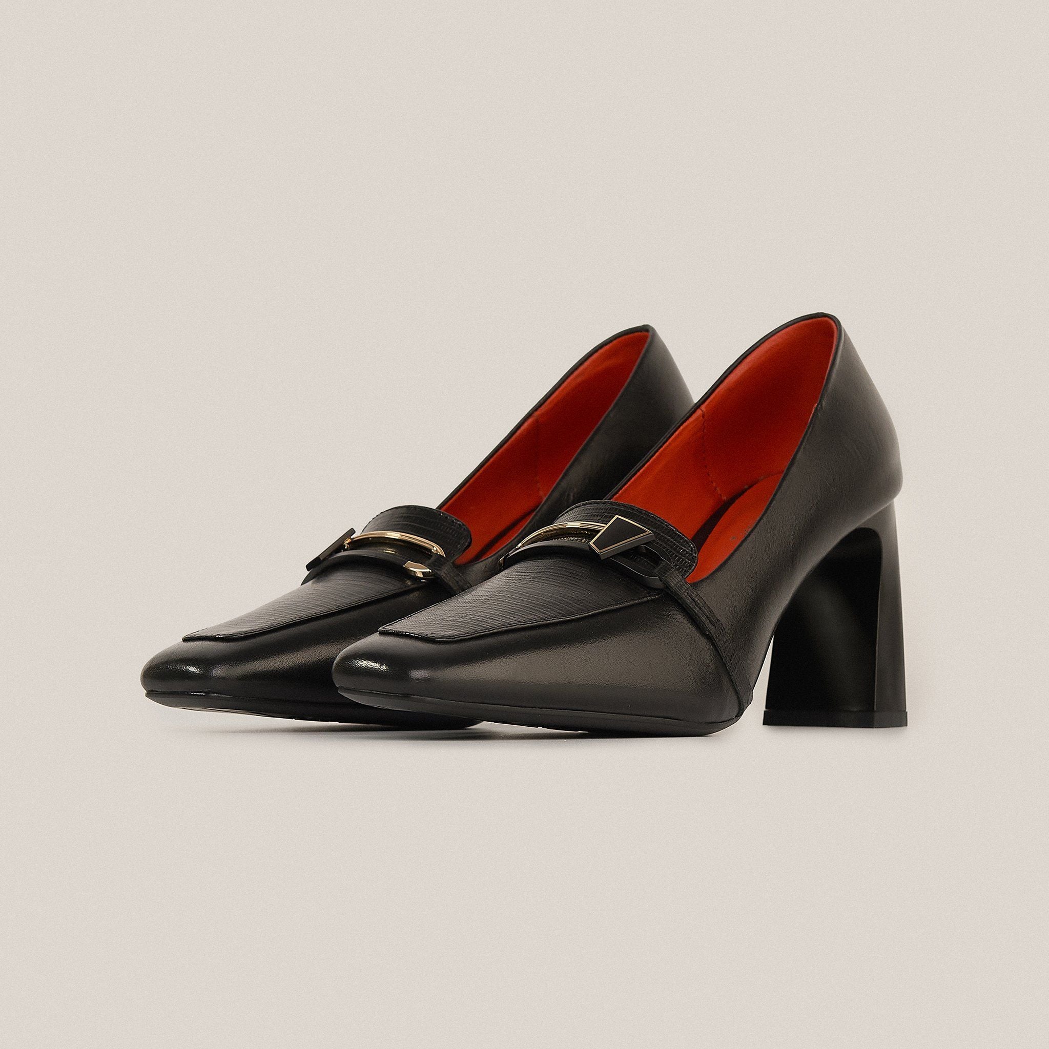  Giày Cao Gót Nữ Vân Đen 19A.8 